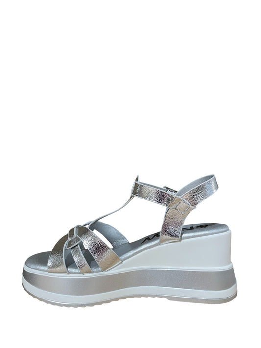 Sandali zeppa donna "Menbur" 25613 Collezione Primavera/Estate 2026 - Argento