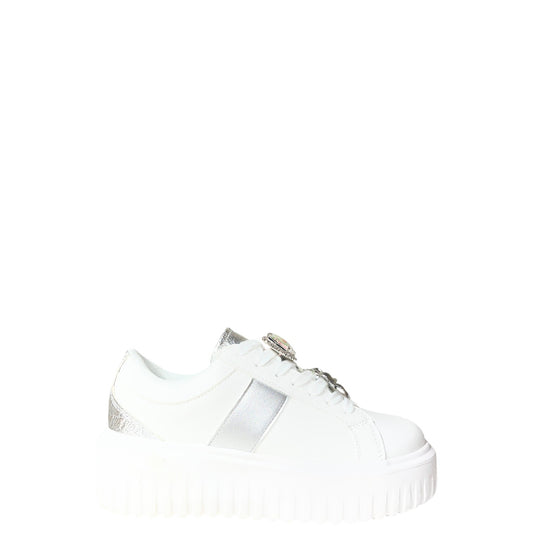 Sneakers donna "Braccialini" BA126 Collezione Primavera/Estate 2026 - Bianco e Argento