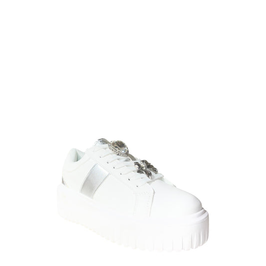 Sneakers donna "Braccialini" BA126 Collezione Primavera/Estate 2026 - Bianco e Argento