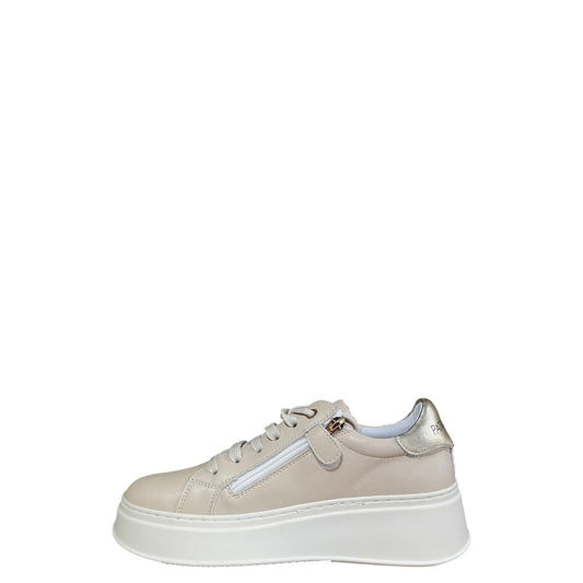 Sneakers donna "Patrizia Pepe" PPJ853 Collezione Primavera/Estate 2026 - Beige e platino