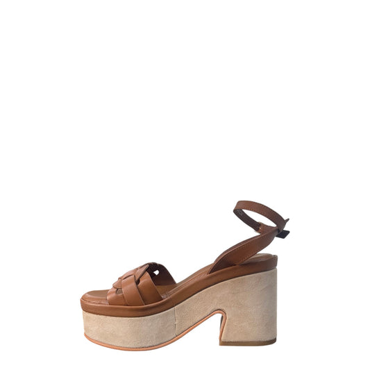 Sandali con zeppa donna "Janet&Janet" J-152 Collezione Primavera/Estate 2026 - Cuoio e Sabbia