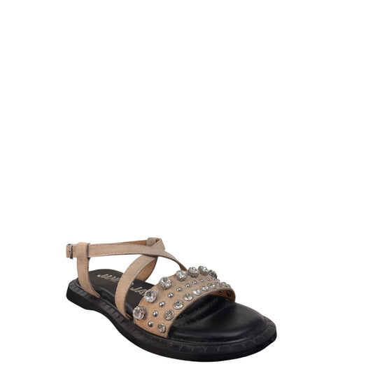 Sandali donna "Janet&Janet" J-144 Collezione Primavera/Estate 2026 con strass - Beige