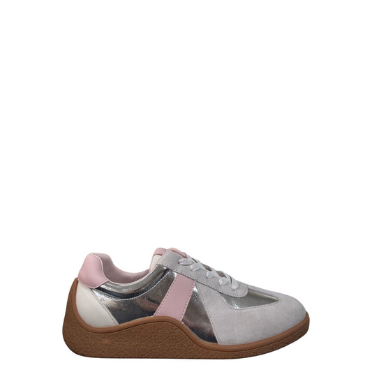 Sneakers donna "Steve Madden" JOANNE Collezione Primavera/Estate 2026 - Grigio argento  e rosa