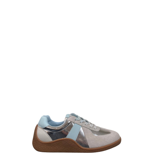Sneakers donna "Steve Madden" JOANNE Collezione Primavera/Estate 2026 - Grigio argento e celeste