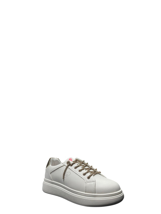 Sneakers donna "Braccialini" BA133 Collezione Primavera/Estate 2026 - Bianco e oro
