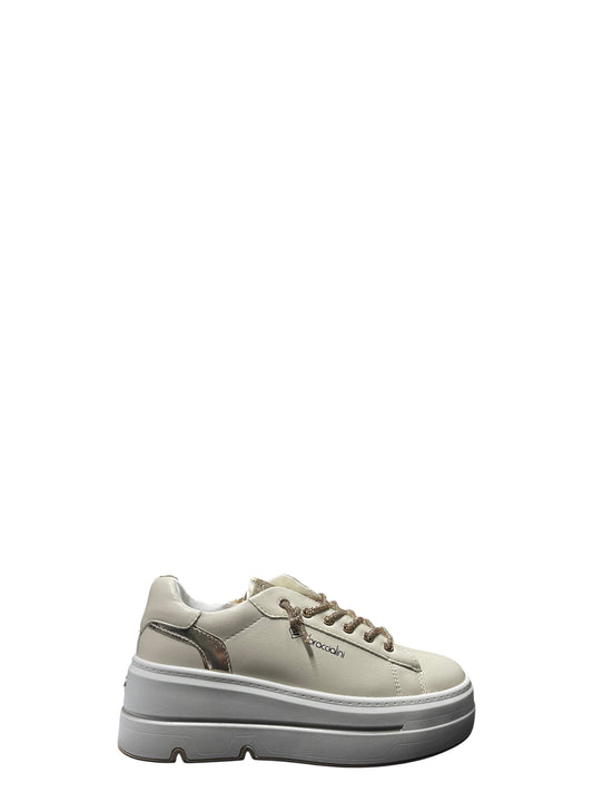 Sneakers donna "Braccialini" BA142 Collezione Primavera/Estate 2026 - Avorio  e oro