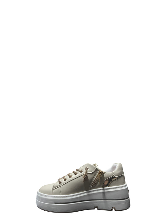 Sneakers donna "Braccialini" BA142 Collezione Primavera/Estate 2026 - Avorio  e oro