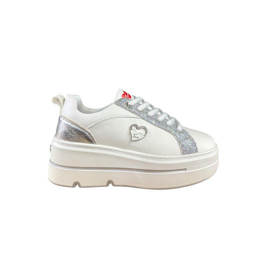 Sneakers donna “Braccialini” BA139 Collezione Autunno/Inverno 2025/2026 – Bianco e Argento