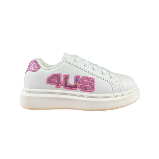 Sneakers donna “4US By Paciotti” MILU 04 Collezione Autunno/Inverno 2025/2026 – Bianco e Rosa Glitter