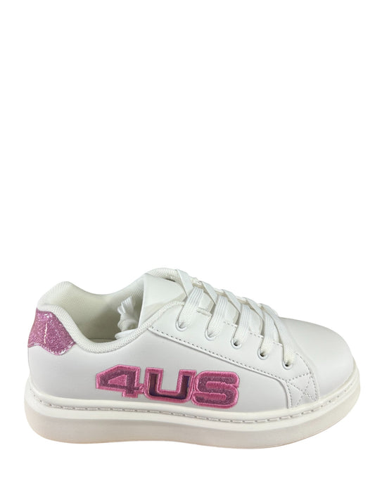 Sneakers donna “4US By Paciotti” MILU 04 Collezione Autunno/Inverno 2025/2026 – Bianco e Rosa Glitter