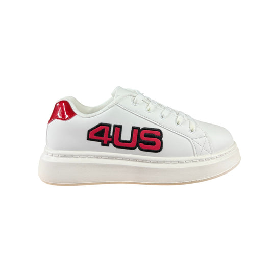 Sneakers donna “4US By Paciotti” MILU 02 Collezione Autunno/Inverno 2025/2026 –  Bianco e Rosso