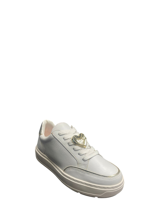 Sneakers donna "Love Moschino" JA15214G1MIA610A Collezione Primavera/Estate 2026 - Bianco e oro