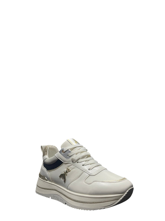 Sneakers donna "Patrizia Pepe" PPJ303 Collezione Primavera/Estate 2026 - Bianco oro e argento