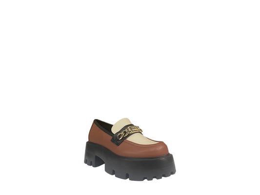 Mocassini donna "Steve Madden" MOTORIDE Collezione Autunno/Inverno - Cuoio nero e beige