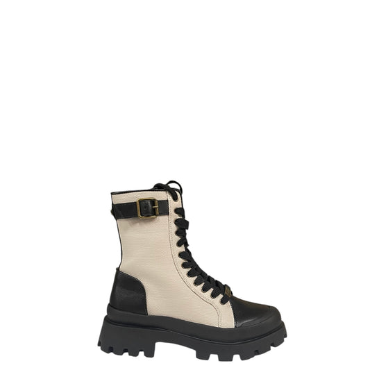 Anfibi donna "Steve Madden" MATRIARCH Collezione Autunno/Inverno - Nero e beige