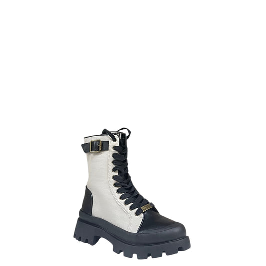 Anfibi donna "Steve Madden" MATRIARCH Collezione Autunno/Inverno - Nero e beige