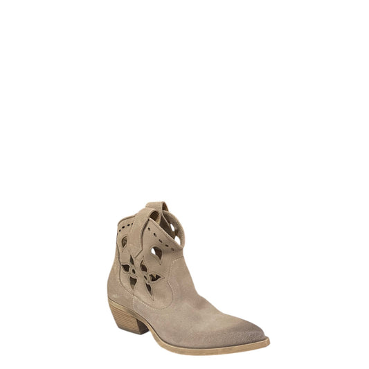Stivaletti texani donna "Noa A." 512 Collezione Autunno/Inverno camoscio traforato - Taupe