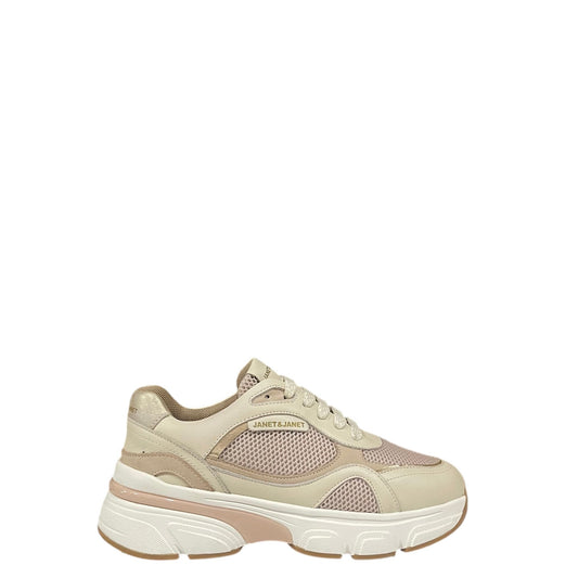 Sneakers donna "Janet&Janet" J-440 Collezione Autunno/Inverno - Beige rosa e oro