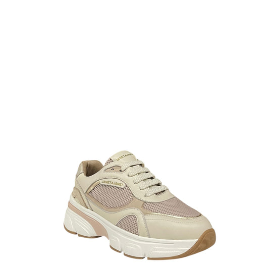 Sneakers donna "Janet&Janet" J-440 Collezione Autunno/Inverno - Beige rosa e oro