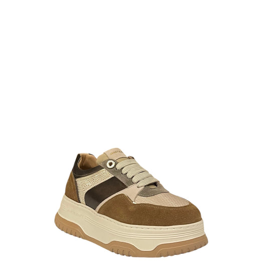 Sneakers donna "Janet&Janet" J-421 Collezione Autunno/Inverno - Cuoio beige e Marrone