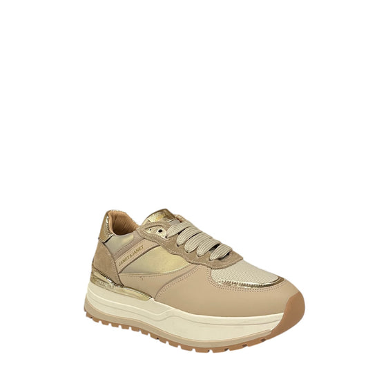 Sneakers donna "Janet&Janet" J-411 Collezione Autunno/Inverno - Beige oro e crema