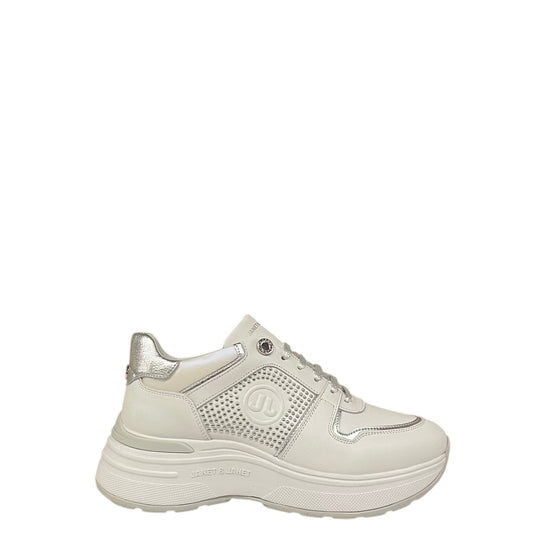Sneakers donna "Janet&Janet" J-381 Collezione Autunno/Inverno - Bianco e argento