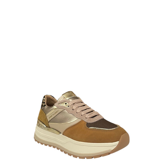 Sneakers donna "Janet&Janet" J-411 Collezione Autunno/Inverno - Cuoio oro e beige