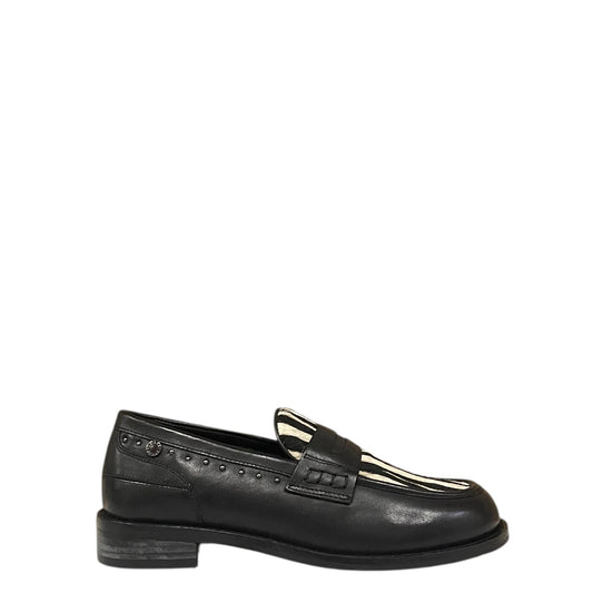 Mocassini donna "Janet&Janet" J-500 Collezione Autunno/Inverno - Nero e zebra