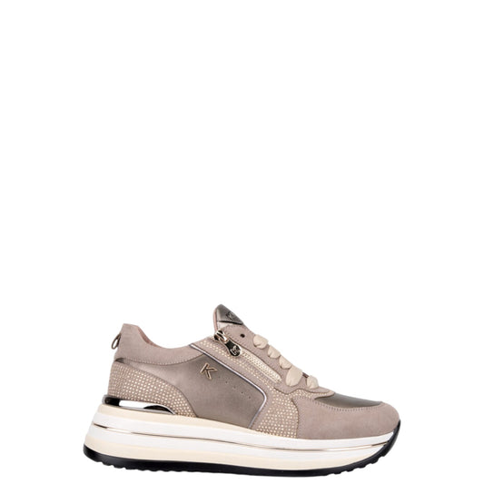 Sneakers donna "Keys" K-11282 Collezione Autunno/Inverno - Taupe e Bronzo