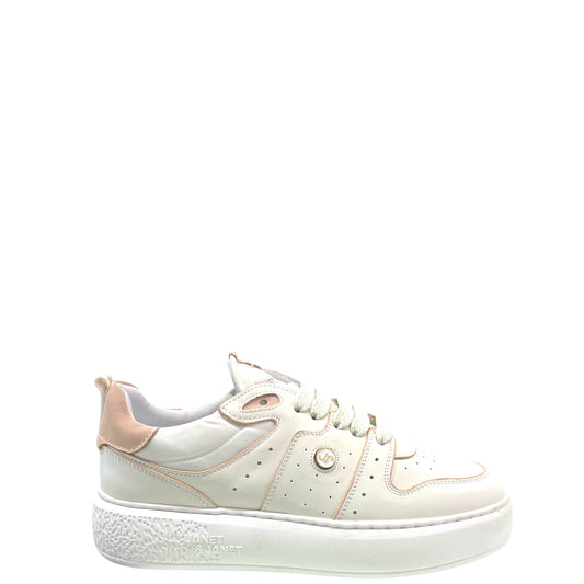 Sneakers donna "Janet & Janet" J-011 Collezione Primavera/Estate 2026 - Bianco e Nude