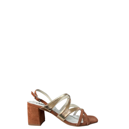Sandali donna "CARMENS" A53224 Collezione Primavera/Estate 2026 - Tabacco e Oro