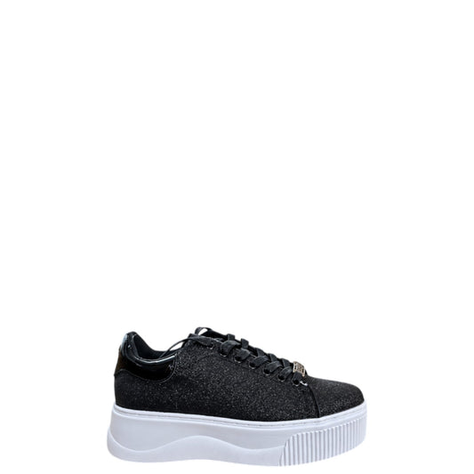 Sneakers donna "Cult" CLW337000 Collezione Autunno/Inverno con Glitter - Nero e Bianco