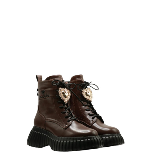 Anfibi donna "Braccialini" B75-CUORE Collezione Autunno/Inverno - Testa di moro