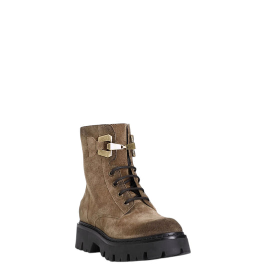 Anfibi donna "CafèNoir" C1FM6013 Collezione Autunno/Inverno Nabuk con fibbia - Fango