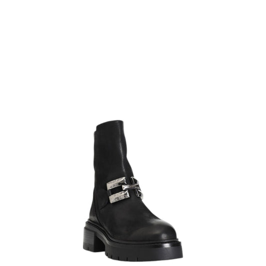Stivaletti donna "CafèNoir" C1FB7003 Collezione Autunno/Invern Nabuk con catena - Nero