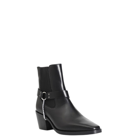 Camperos donna "CafèNoir" C1HB1003 Collezione Autunno/Invern con cinturino e catena - Nero
