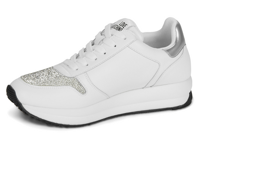 Sneakers donna "Love Moschino" JA15324G10IAF10A Collezione Primavera/Estate - Bianco e Argento