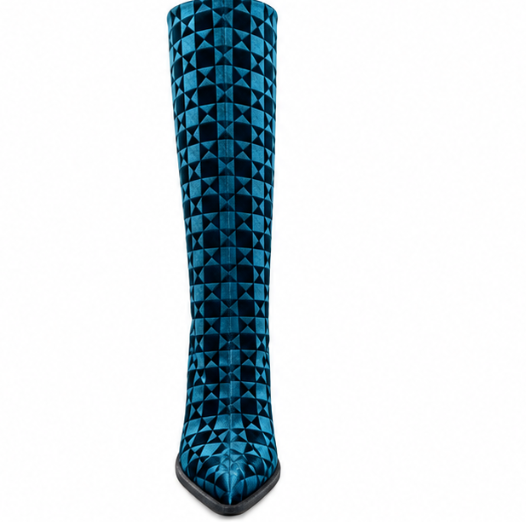Stivali donna "Tamara Mellon" 914-100 Collezione Autunno/Inverno - Blu petrolio cangiante