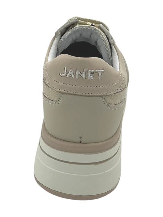 Sneakers donna "Janet & Janet" J-020 Collezione  Primavera/Estate 2026 - Nocciola e Bianco