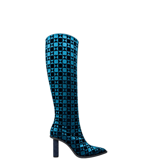 Stivali donna "Tamara Mellon" 914-100 Collezione Autunno/Inverno - Blu petrolio cangiante