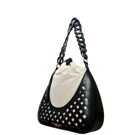 Borsa donna a spalla e tracolla "Valentino Creations" VC617 Collezione Autunno/Inverno - Nero e Beige