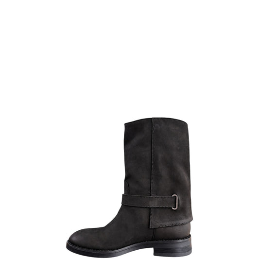 Stivali bikers donna "Noa A." ART.117 Collezione Autunno/Inverno - Nabuk Nero