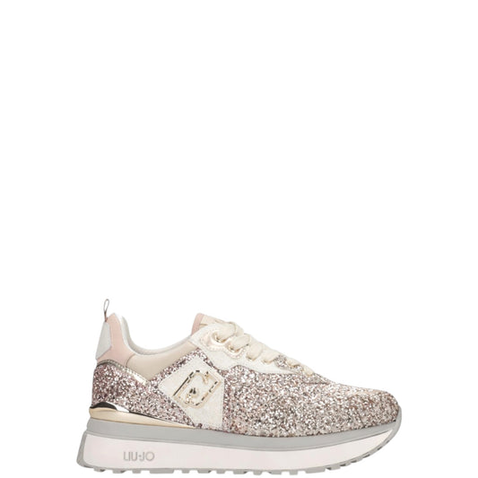 Sneakers donna "Liu Jo" Maxi Wonder Glitter 01 Collezione Primavera/Estate 2026 - Platino e Oro Rosa Multi