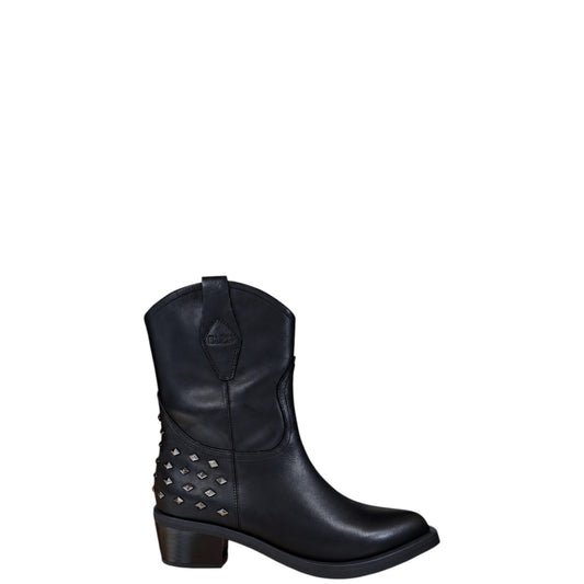 Stivaletti Texani donna "Elvio Zanon" EA1103X Collezione Autunno/Inverno con borchie - Nero