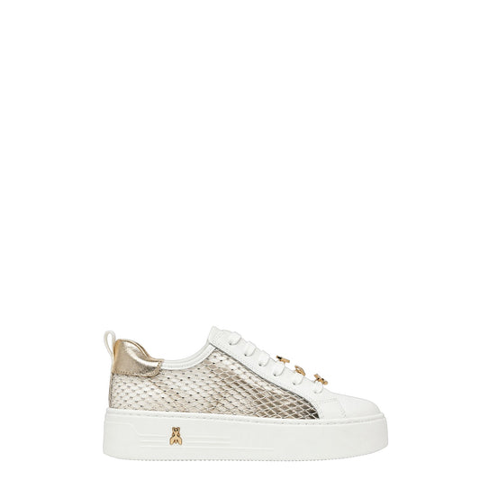 Sneakers donna "Patrizia Pepe" PPJ308 Collezione Autunno/Inverno - Bianco e oro
