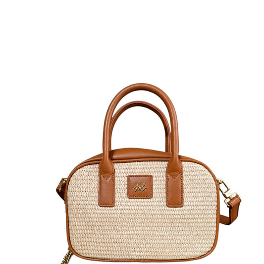 Borsa donna a mano e tracolla "Mariella Burani" MB6312 Collezione Primavera/Estate - Cuoio e Beige