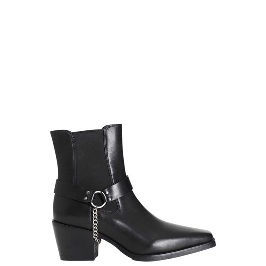 Camperos donna "CafèNoir" C1HB1003 Collezione Autunno/Invern con cinturino e catena - Nero