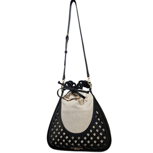 Borsa donna a spalla e tracolla "Valentino Creations" VC617 Collezione Autunno/Inverno - Nero e Beige