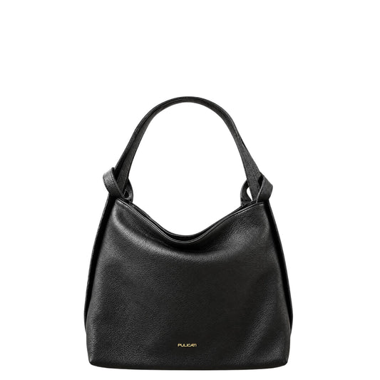 Borsa a spalla donna "Pulicati" CE 1156 Collezione Autunno/Inverno doppia spallina - Nero