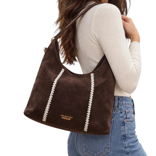Borsa donna a spalla e tracolla "Valentino Creations" VC529 Collezione Autunno/Inverno - Marrone scuro